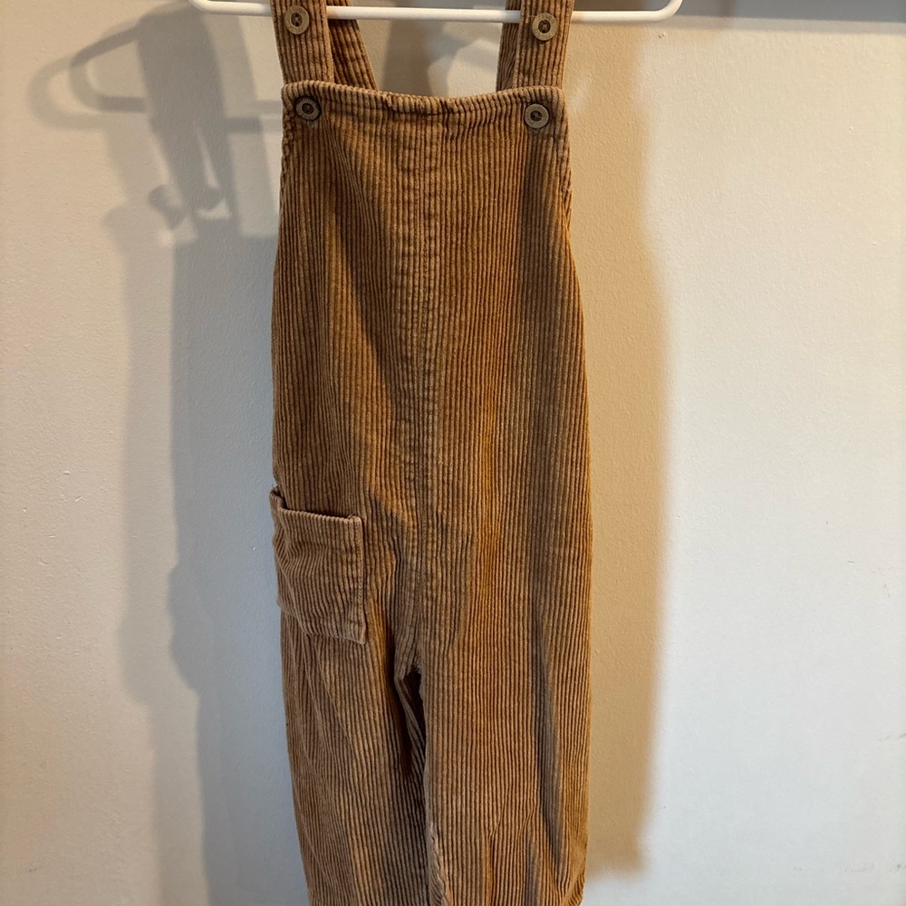Gender neutral Tan Corduroy Overalls